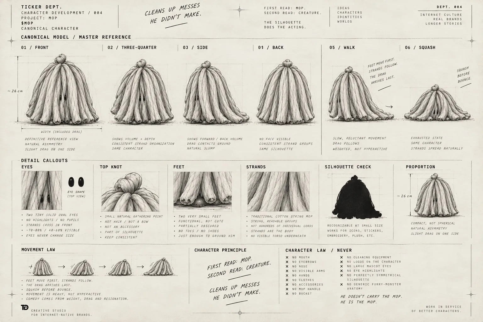 MOP master reference with character views, anatomy and movement rules.
